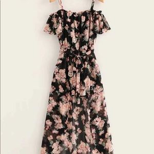 Shein Floral Print Chiffon Jumpsuit